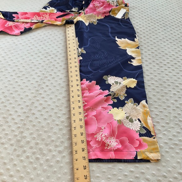 Natori Womens Pajama Set Navy Blue Floral Print Long Sleeve Top Pants Size S - Picture 9 of 10